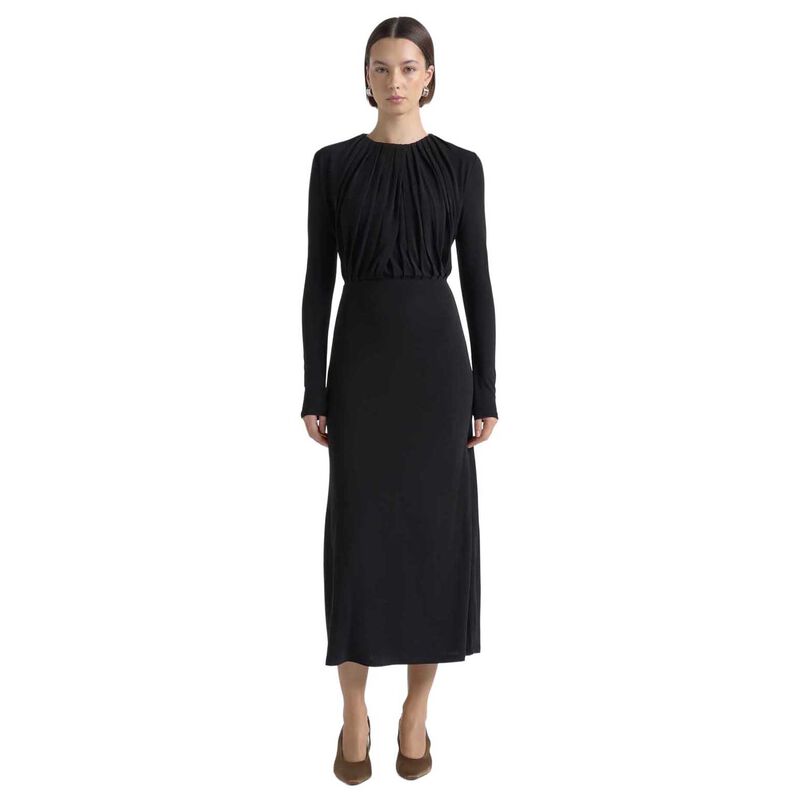 Cue Long Sleeve Drape Midi Dress image number 4